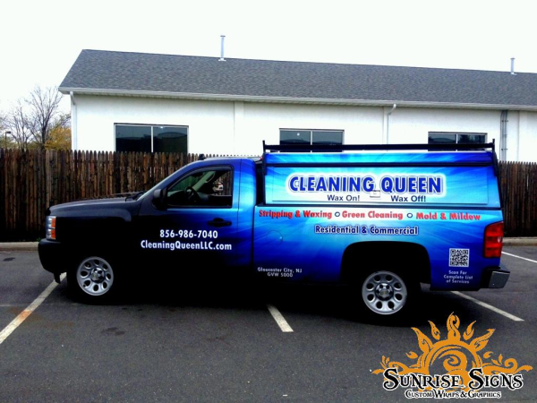 Cleaning contractor work vehicle wraps