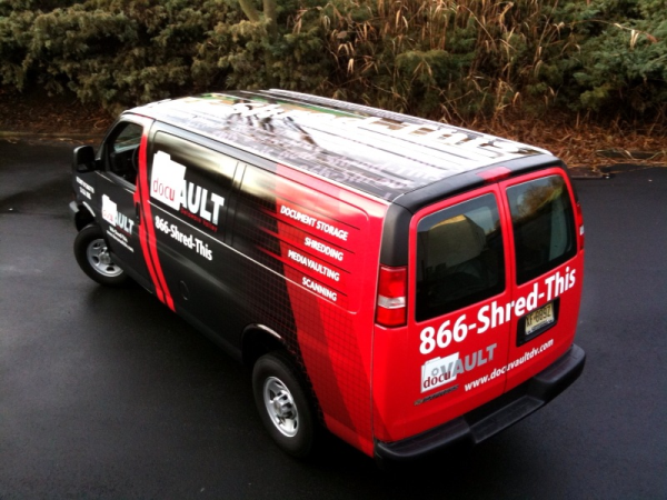 DocuVault Chevy Van Wraps in Gloucester County