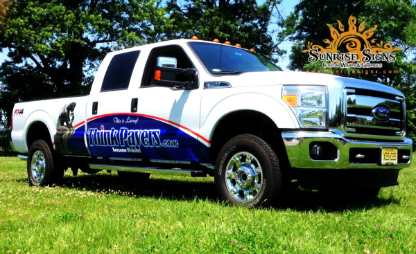 Contractor Fleet Truck Partial Wrap in New Jersey - Sunrise Signs
