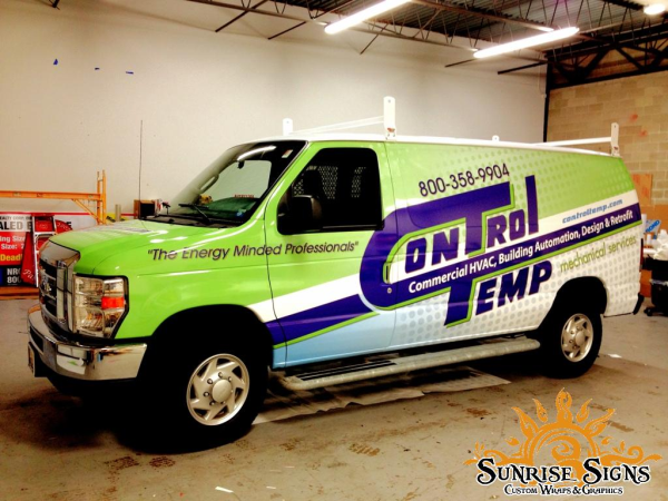Contractor vehicle wraps advertising