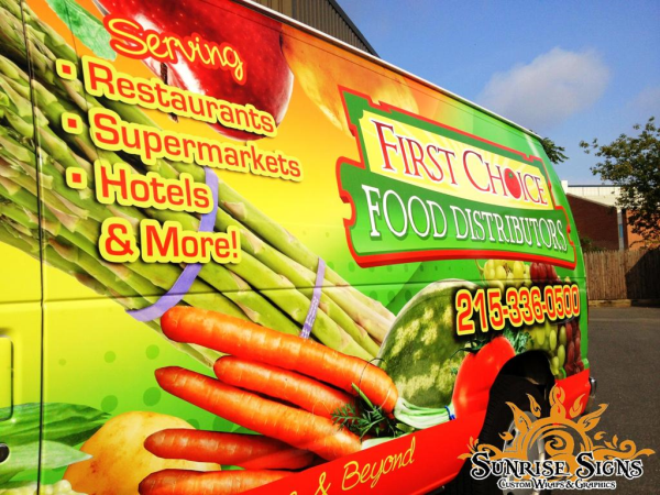 Vehicle wraps for food service distributors