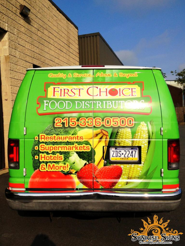 Food catering and delivery vehicle wraps