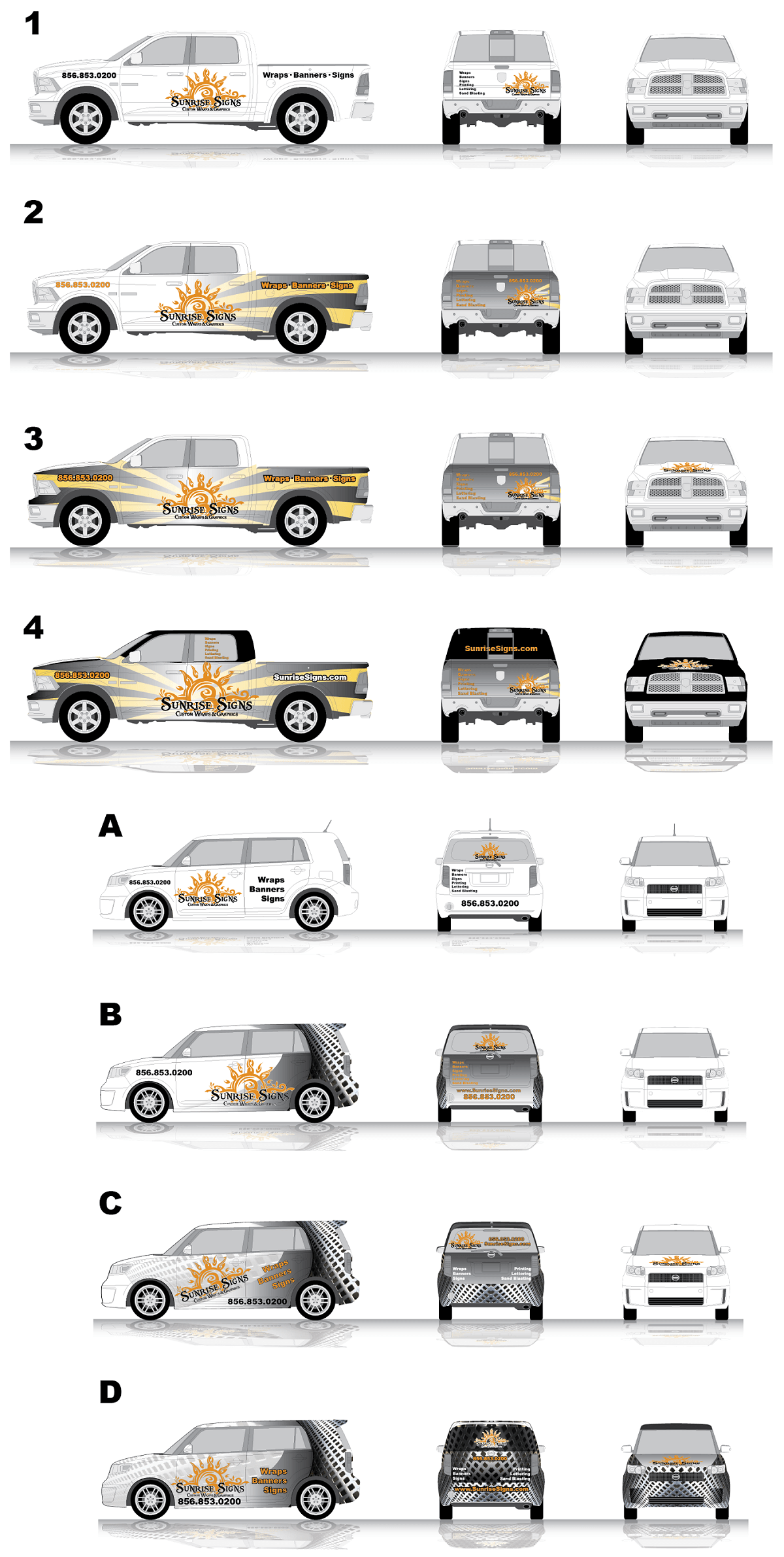 Food Truck Wrapping Template of Sunrise Signs